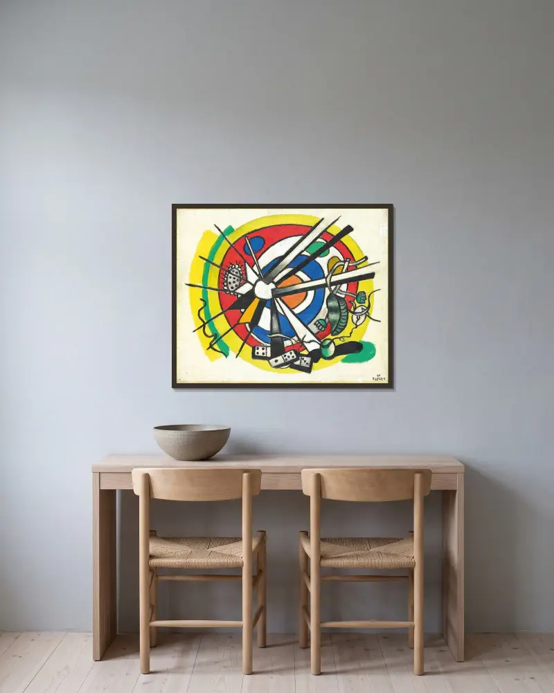 Le Disque polychrome av Fernand Léger inramad på en vägg