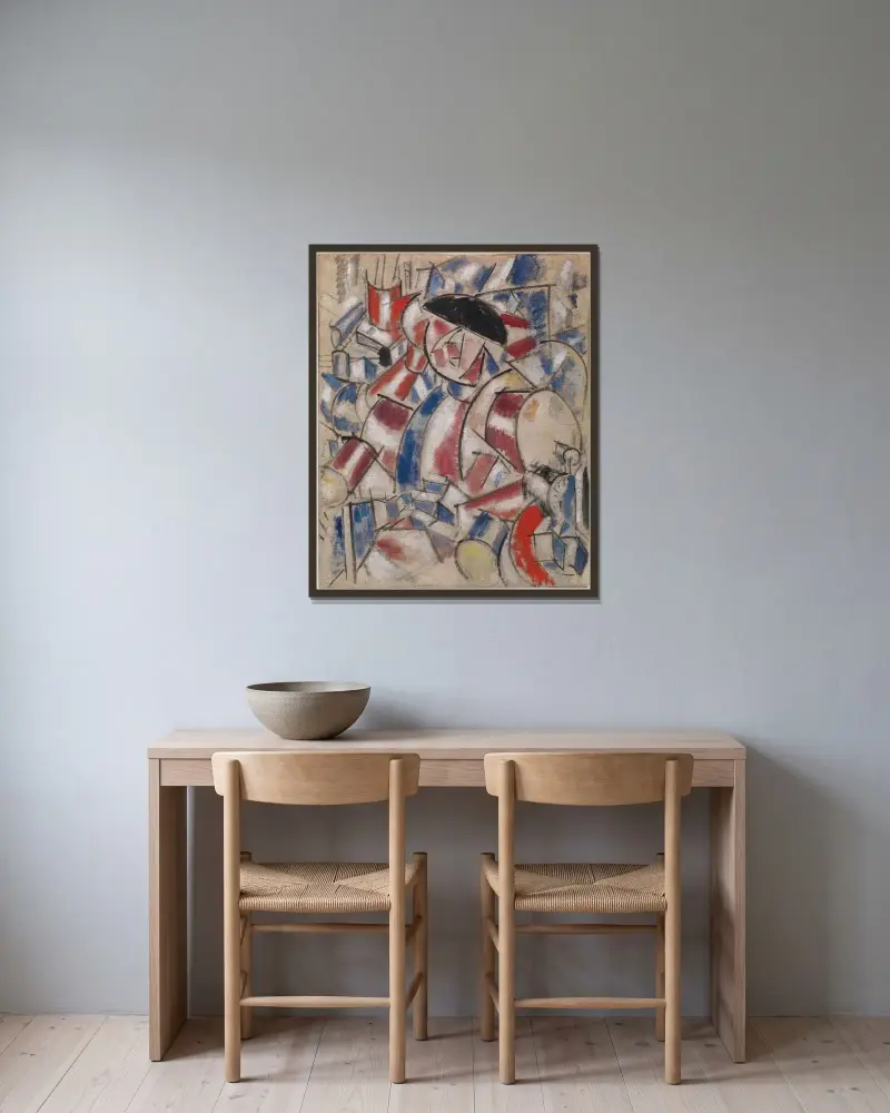 Le Réveille-matin av Fernand Léger inramad på en vägg