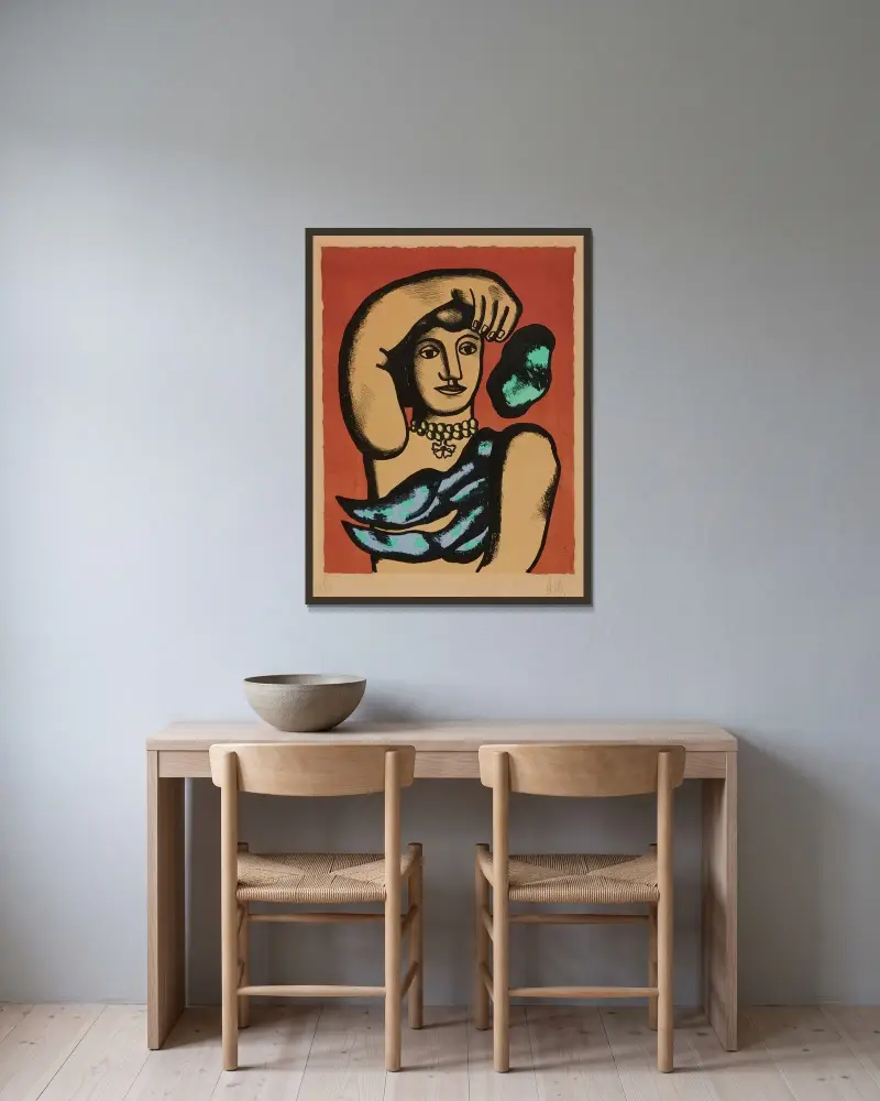Marie l’acrobate av Fernand Léger inramad på en vägg