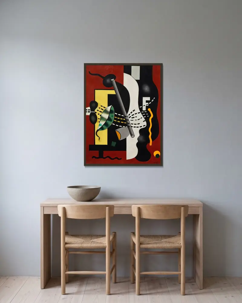 Stilleben av Fernand Léger inramad på en vägg
