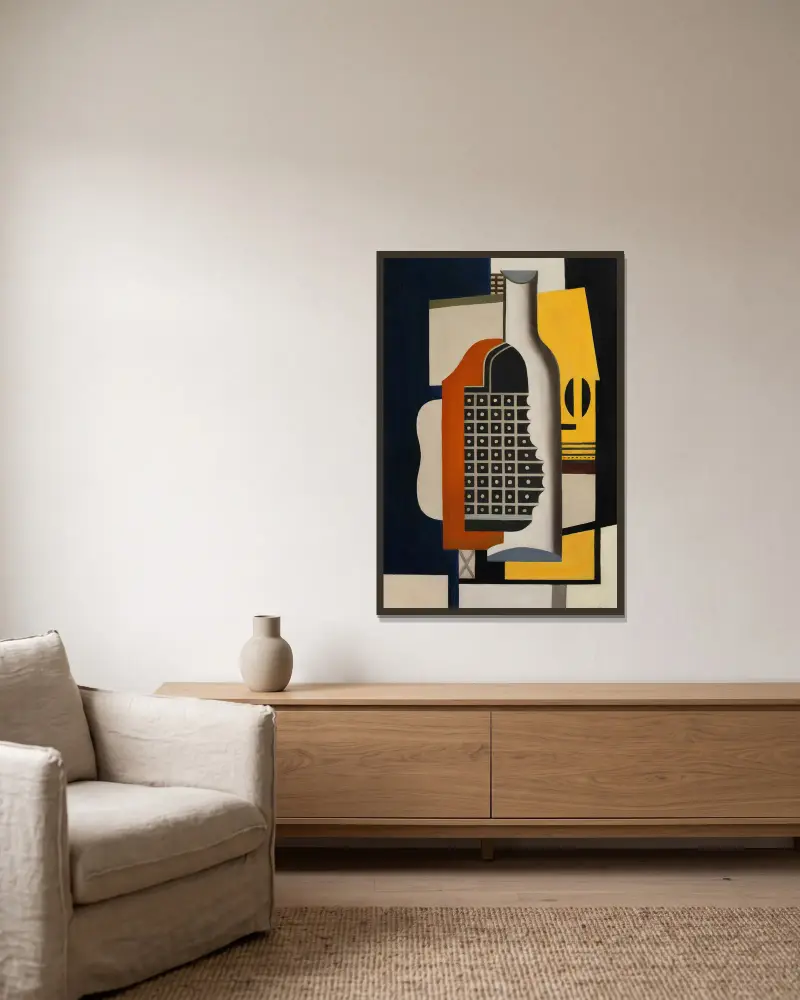 Martwa natura z butelką, Fernand Léger w ramie na ścianie