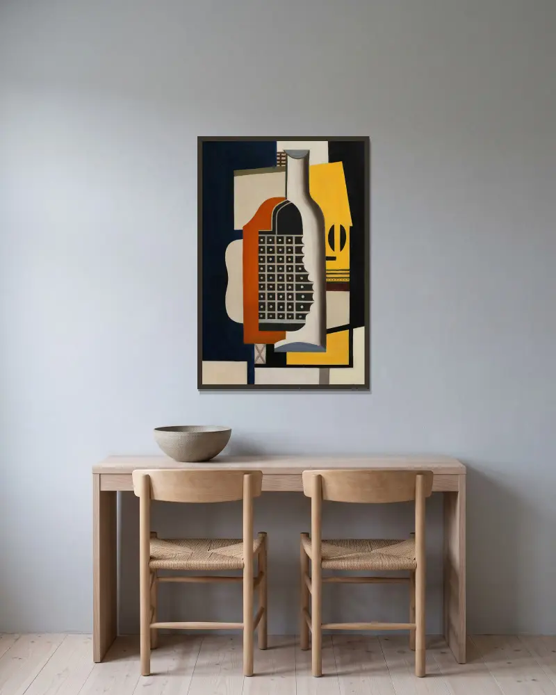 Martwa natura z butelką, Fernand Léger w ramie na ścianie