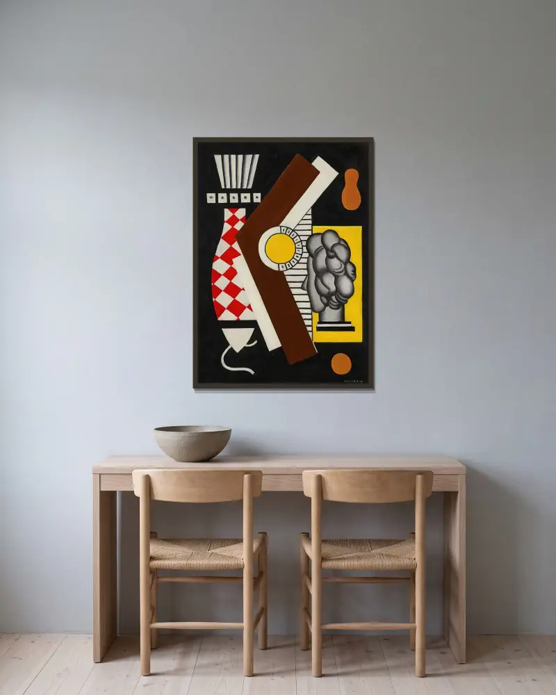 Stilleben av Fernand Léger inramad på en vägg