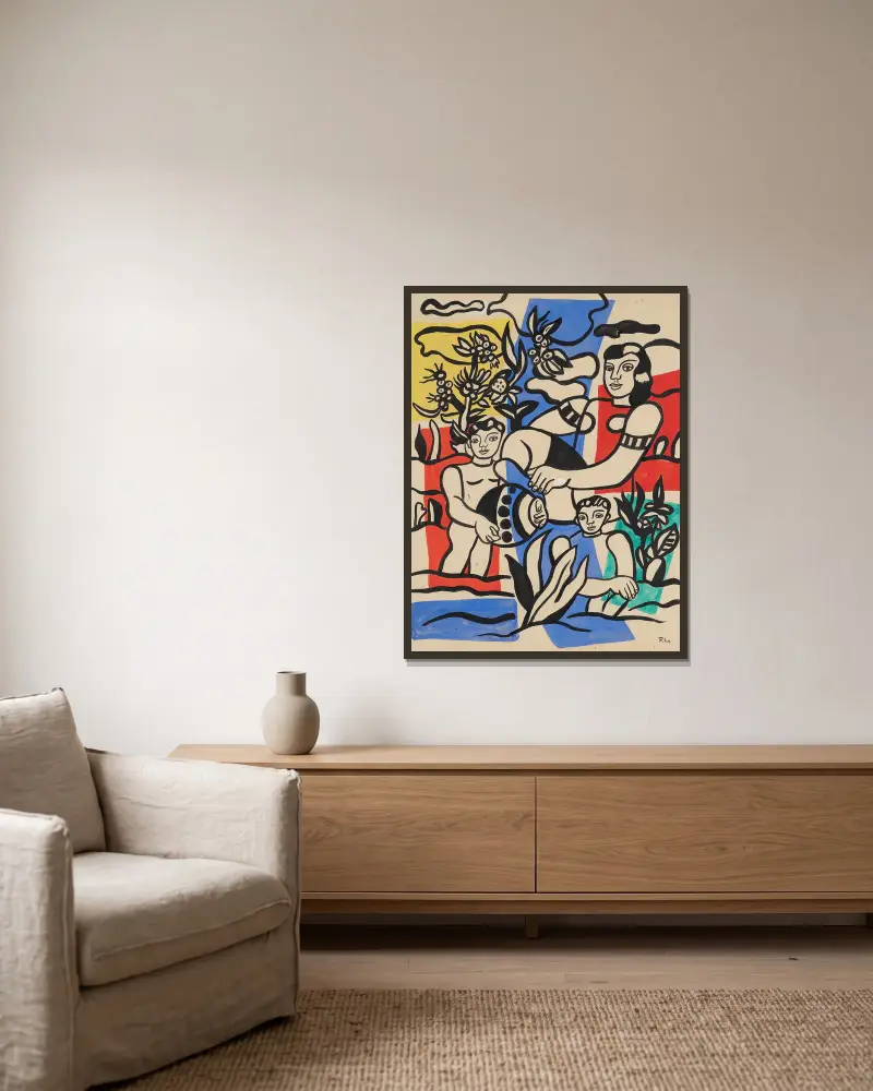 Wiejski wypad, Fernand Léger w ramie na ścianie