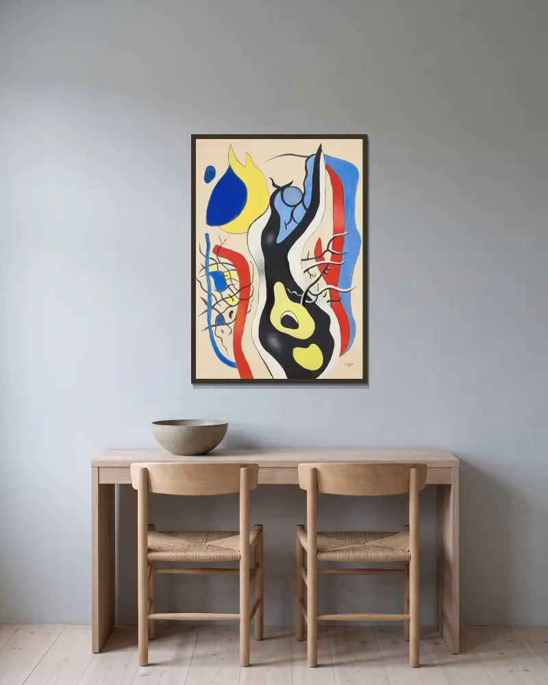 Racine av Fernand Léger inramad på en vägg