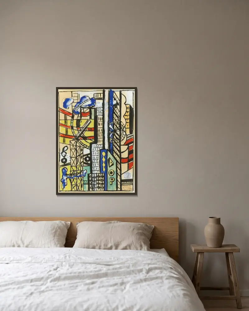 Minne från New York av Fernand Léger inramad på en vägg