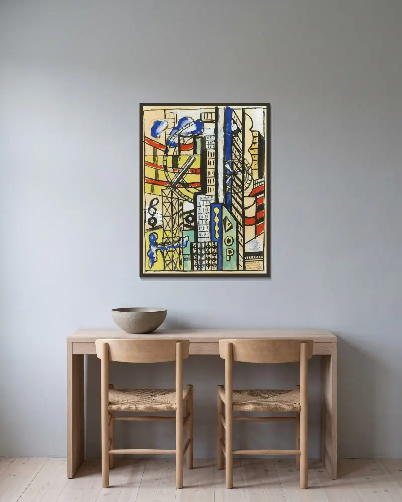 Minne från New York av Fernand Léger inramad på en vägg
