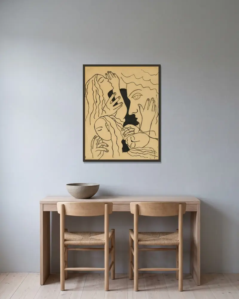 Huvuden och händer av Fernand Léger inramad på en vägg