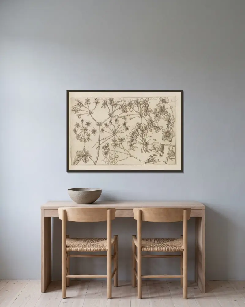 Geranium, Olens av Filippo Arena inramad på en vägg