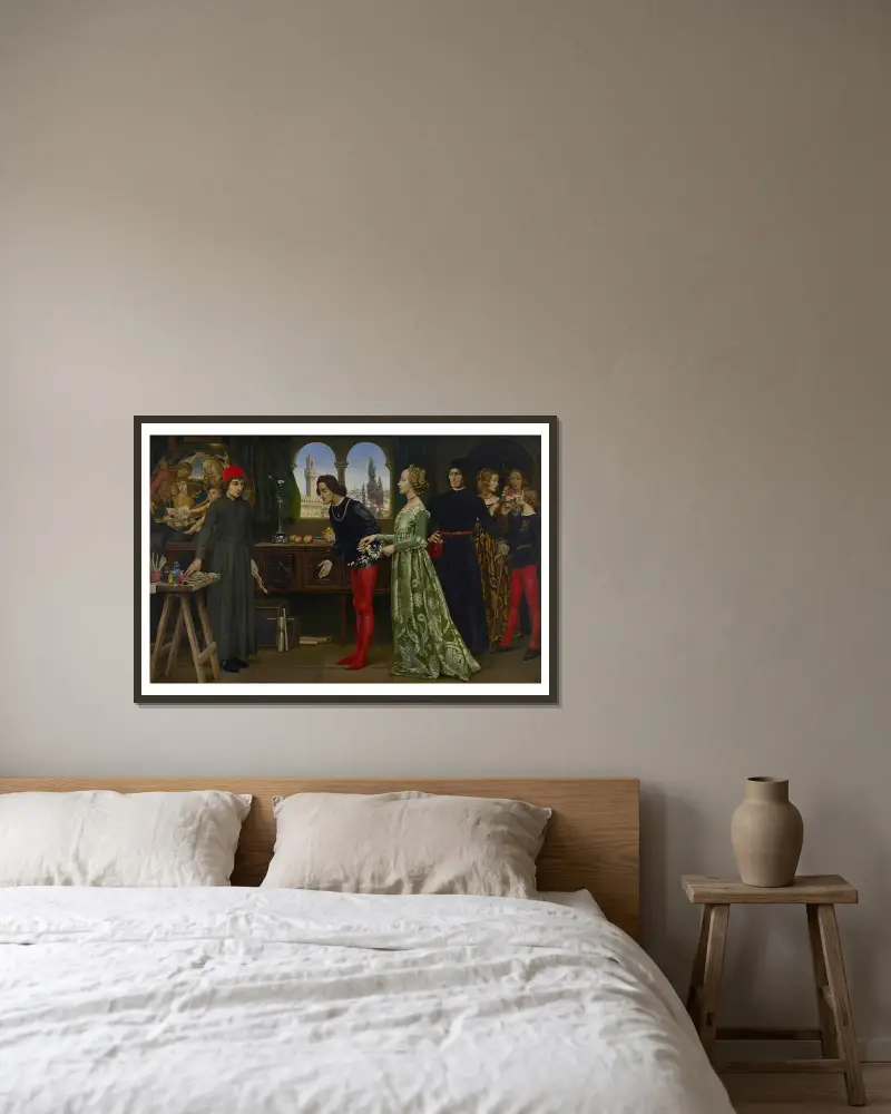 Pracownia Botticellego, Eleanor Fortescue-Brickdale w ramie na ścianie