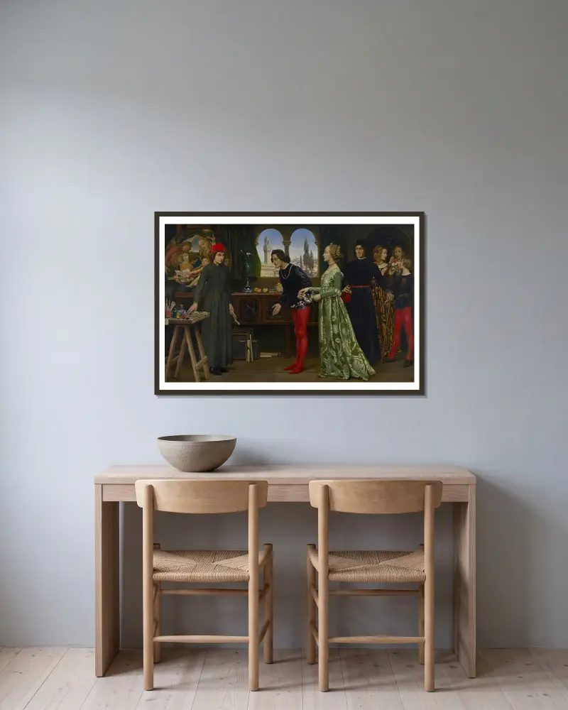 Pracownia Botticellego, Eleanor Fortescue-Brickdale w ramie na ścianie