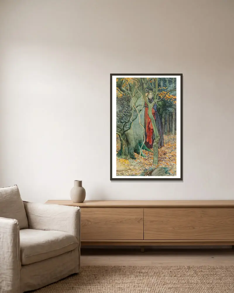 The secret av Eleanor Fortescue-Brickdale inramad på en vägg