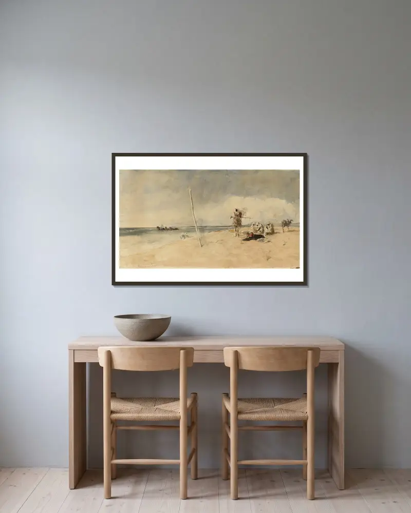 Afrikanischer Strand von Mariano Fortuny Marsal gerahmt an einer Wand
