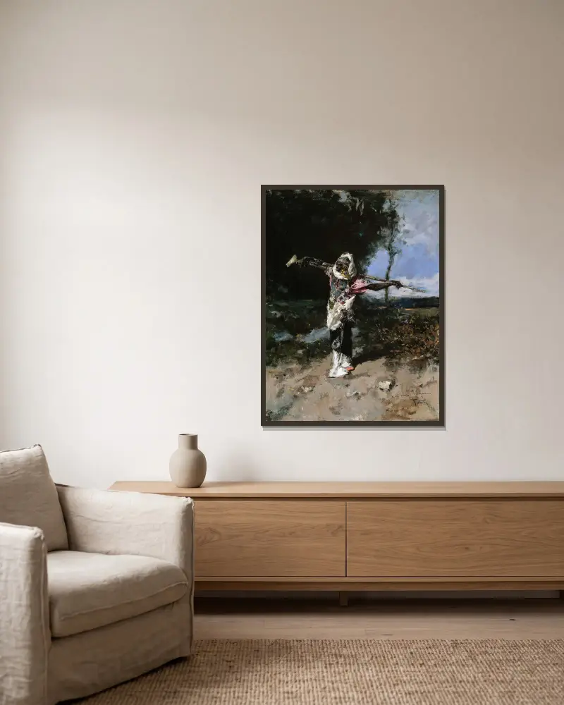 Afrikanischer Häuptling von Mariano Fortuny Marsal gerahmt an einer Wand