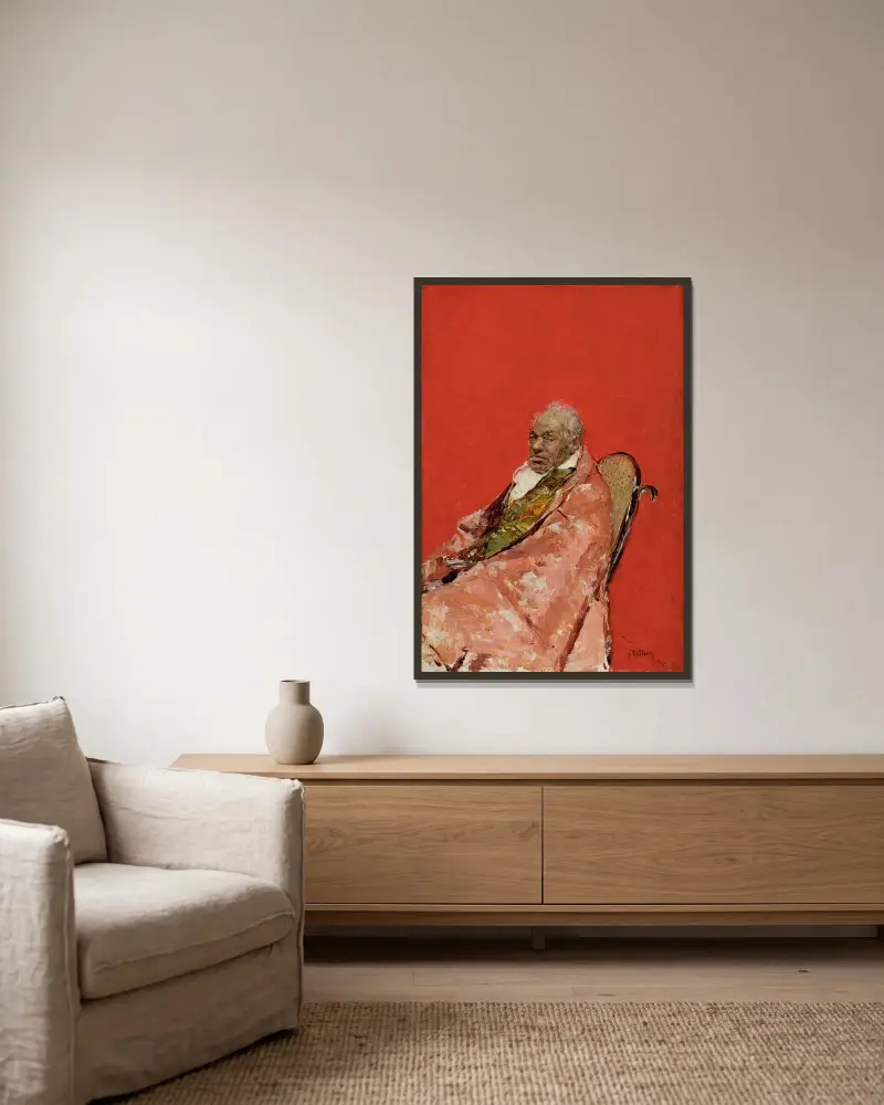 Ein Geistlicher von Mariano Fortuny Marsal gerahmt an einer Wand