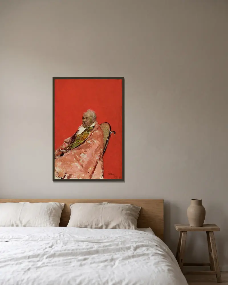 Ein Geistlicher von Mariano Fortuny Marsal gerahmt an einer Wand