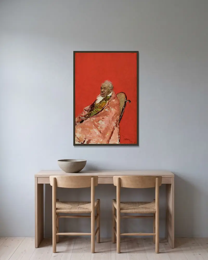 Ein Geistlicher von Mariano Fortuny Marsal gerahmt an einer Wand