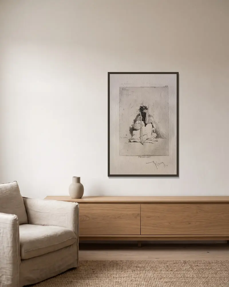 Bettler von Mariano Fortuny Marsal gerahmt an einer Wand