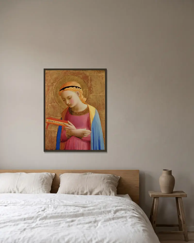 Verkündigung an Maria von Fra Angelico gerahmt an einer Wand