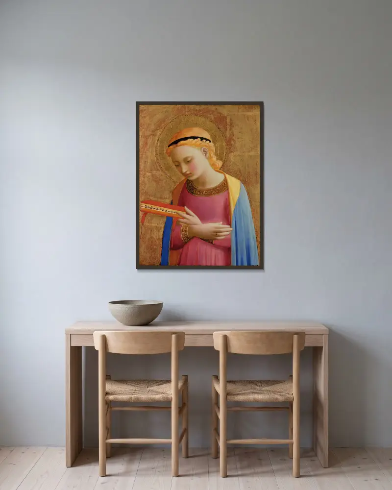 Verkündigung an Maria von Fra Angelico gerahmt an einer Wand