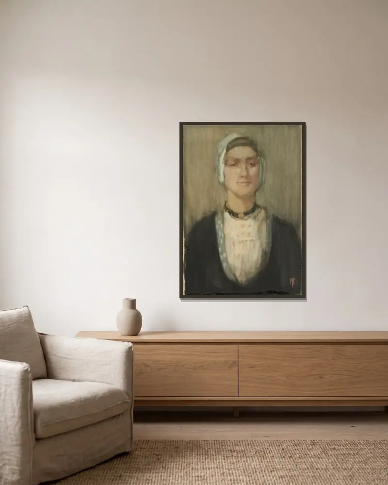 A Dutch girl av Frances Hodgkins inramad på en vägg