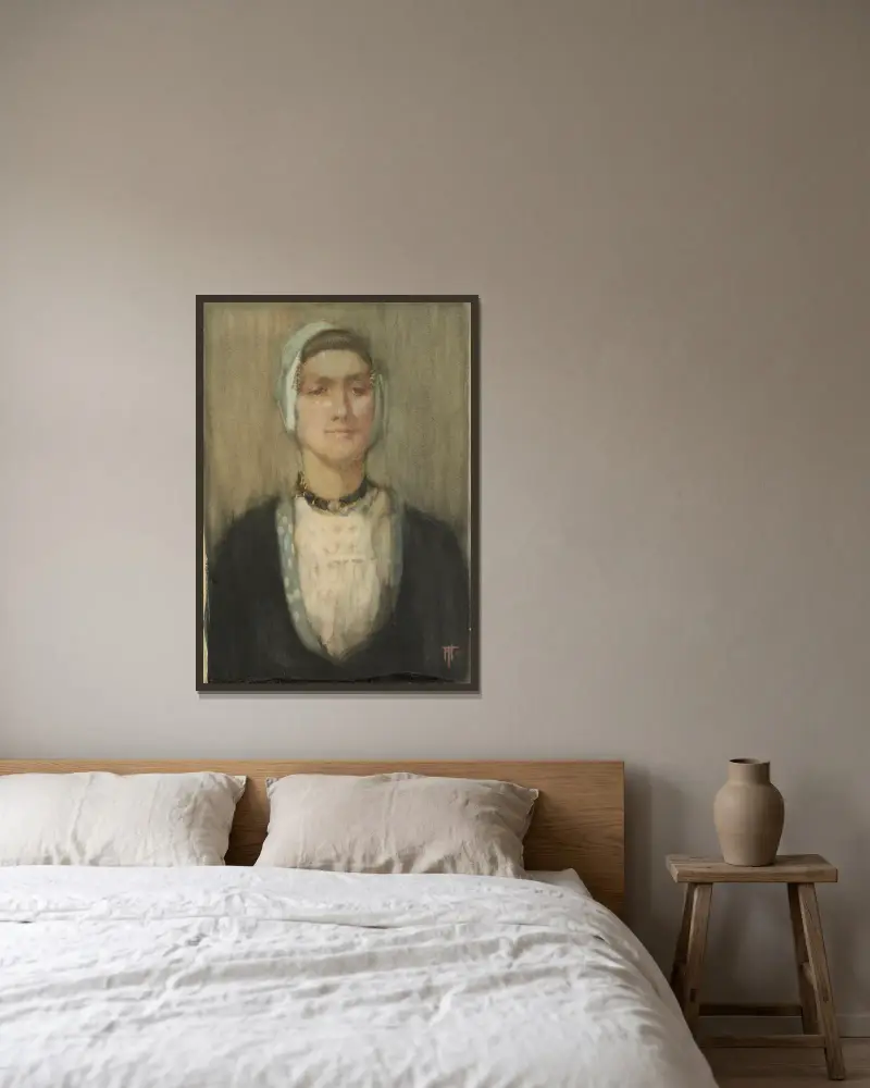A Dutch girl av Frances Hodgkins inramad på en vägg
