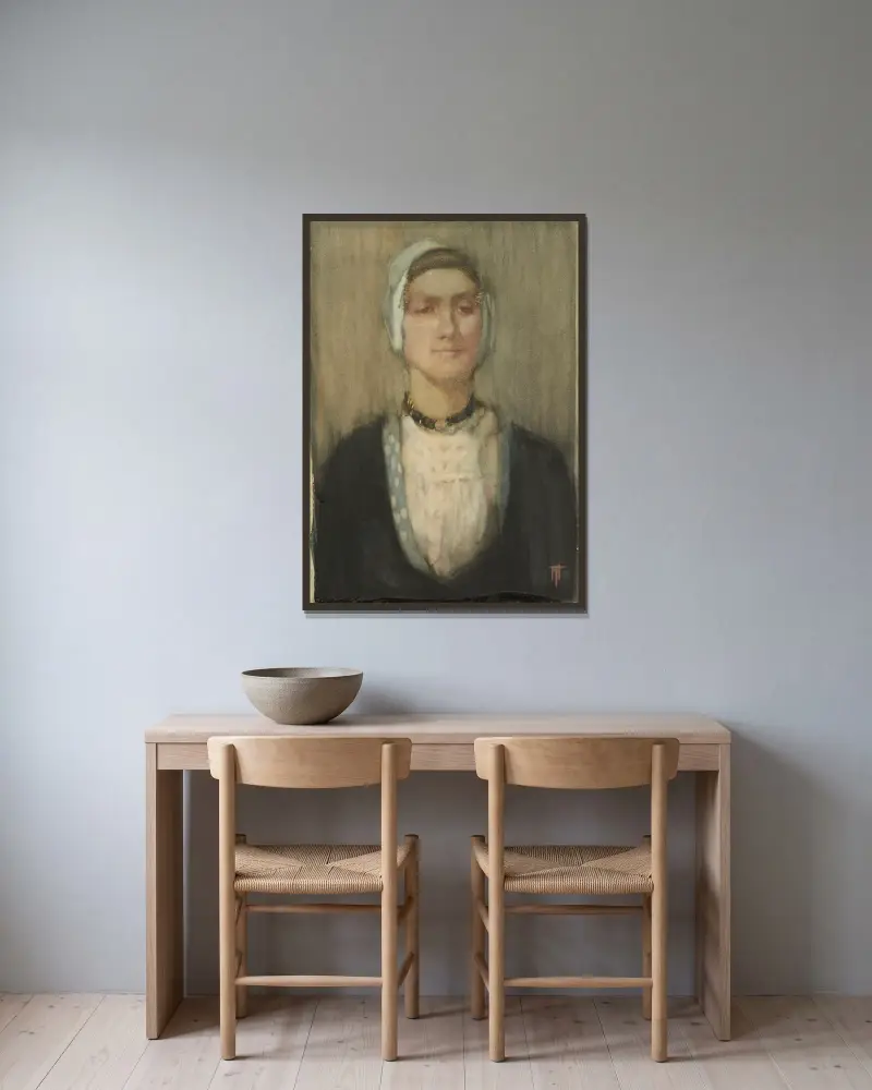 A Dutch girl av Frances Hodgkins inramad på en vägg