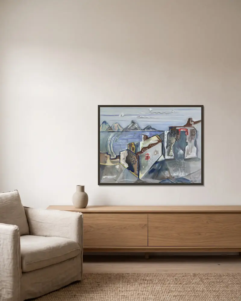 Ruinen von Frances Hodgkins gerahmt an einer Wand