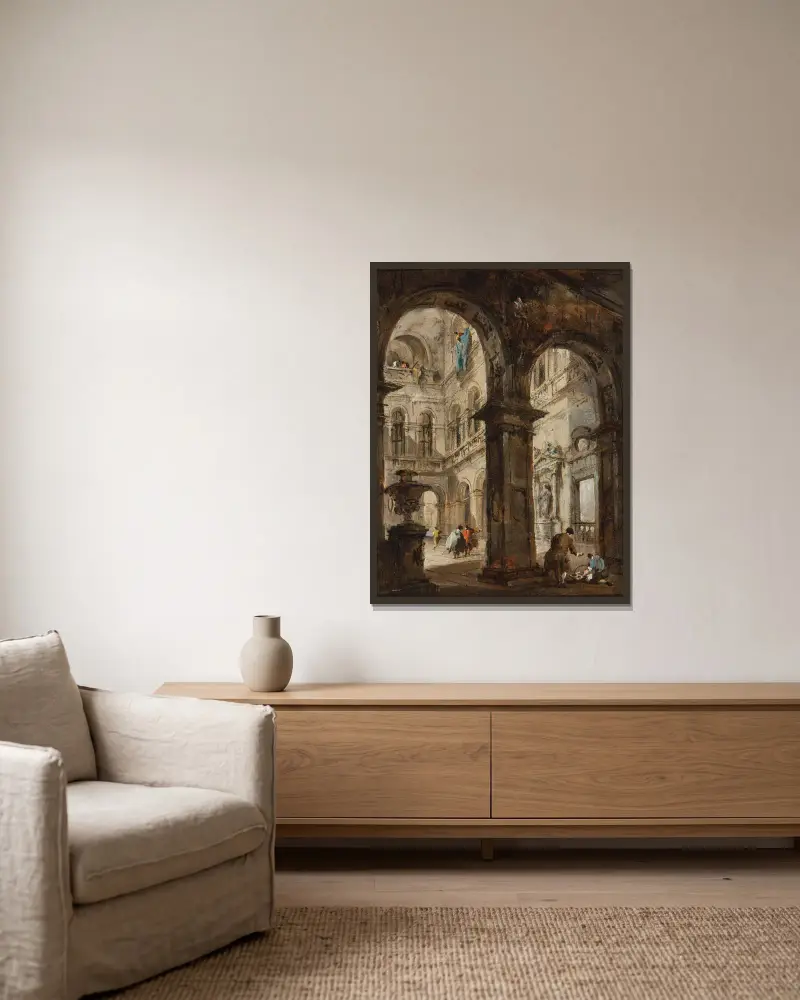 Capriccio architektoniczne, Francesco Guardi w ramie na ścianie