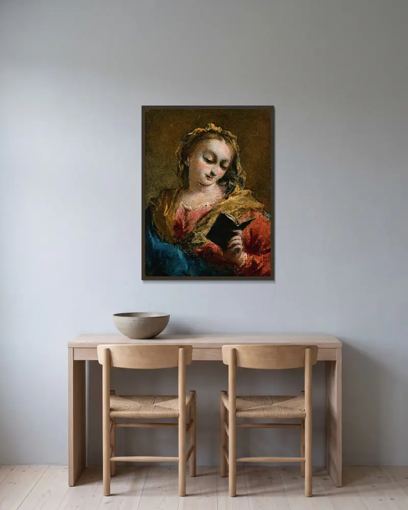The Madonna Annunciate av Francesco Guardi inramad på en vägg