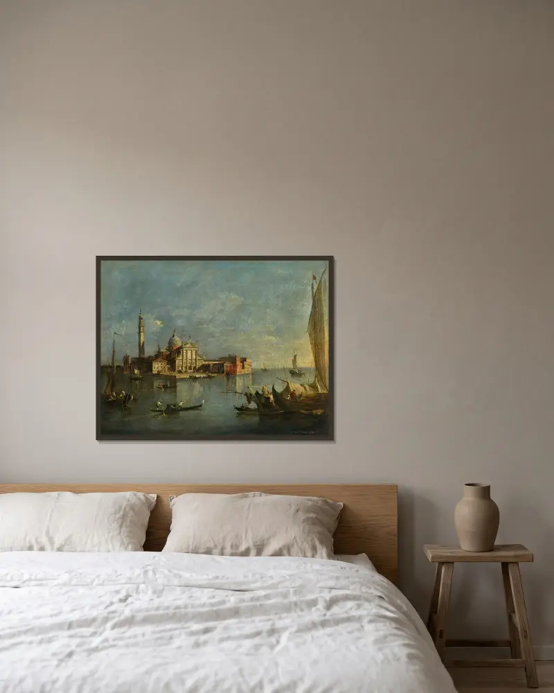 Wenecja, widok na San Giorgio Maggiore, Francesco Guardi w ramie na ścianie