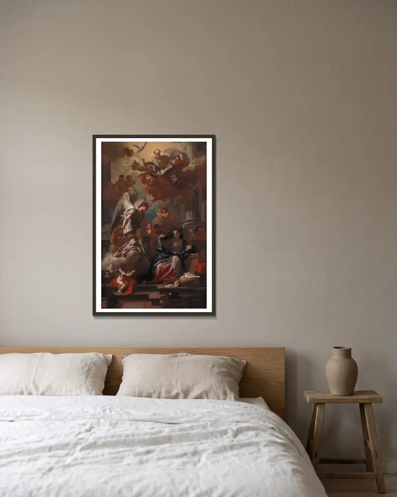 Die Verkündigung von Francesco Solimena gerahmt an einer Wand