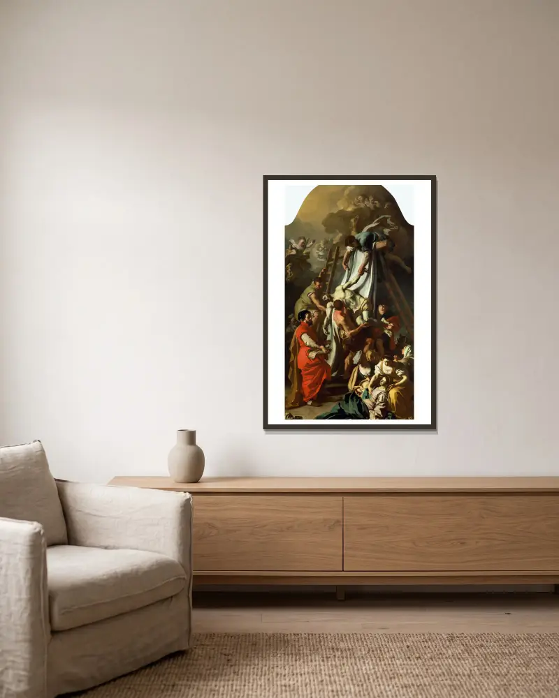 Snímání z kříže, Francesco Solimena v rámu na stěně