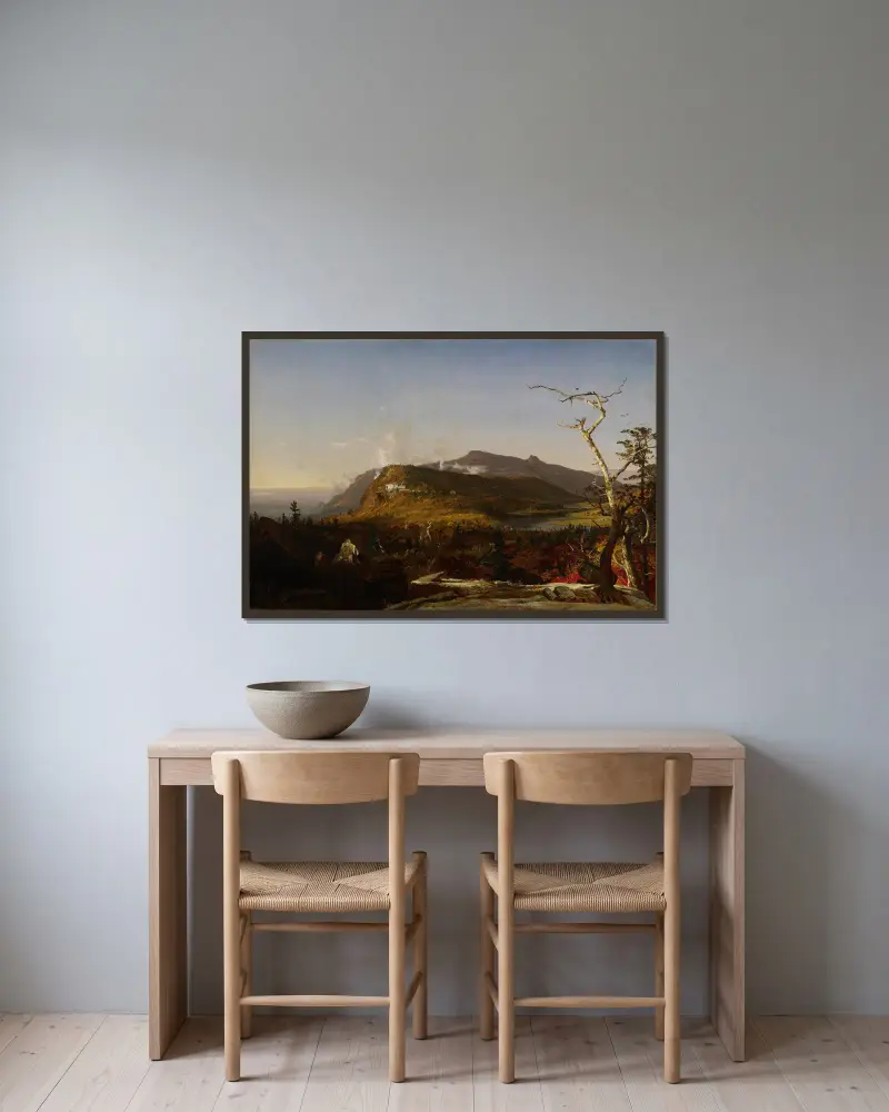 Catskill Mountain House av Jasper Francis Cropsey inramad på en vägg