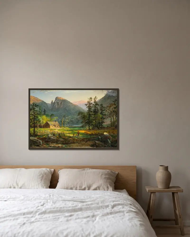 Dom pionierów, Eagle Cliff, White Mountains, Jasper Francis Cropsey w ramie na ścianie