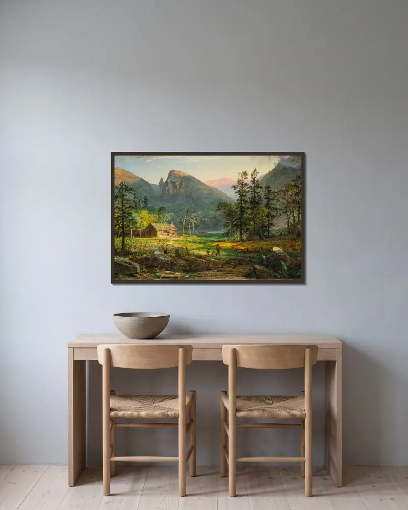 Dom pionierów, Eagle Cliff, White Mountains, Jasper Francis Cropsey w ramie na ścianie