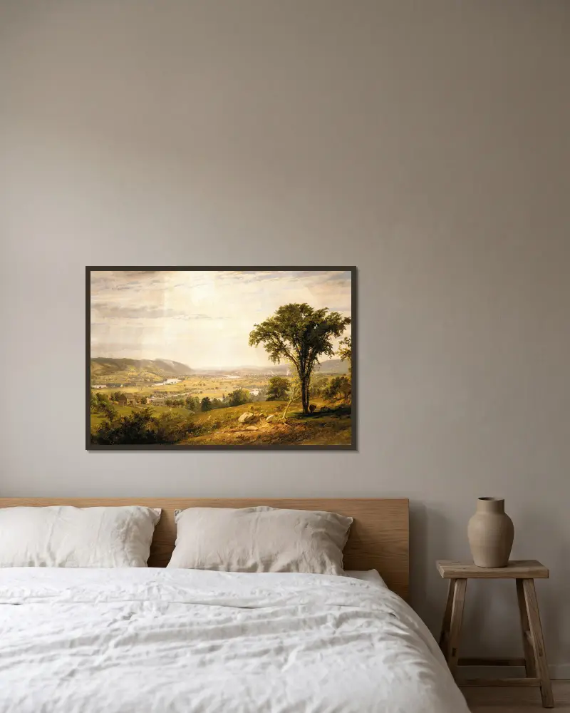 Wyoming Valley, Pennsylvania av Jasper Francis Cropsey inramad på en vägg