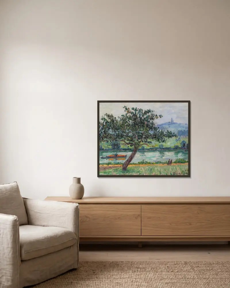 Loires stränder, St. Julien sur Loire av Francis Picabia inramad på en vägg