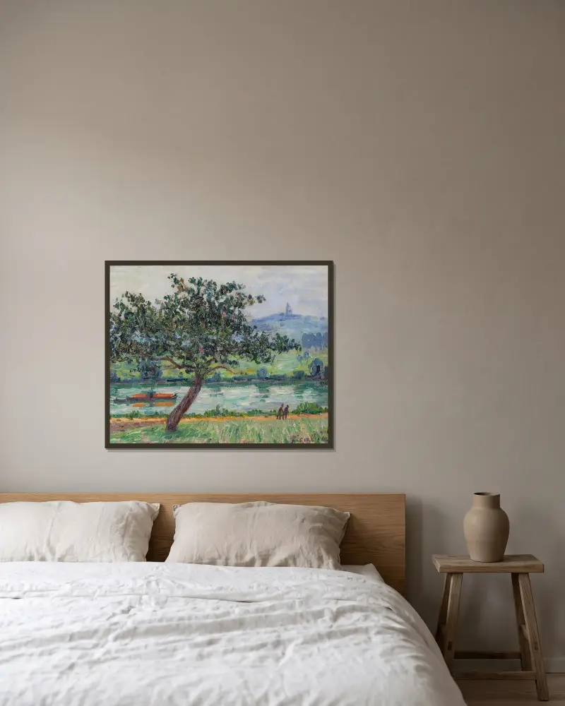 Loires stränder, St. Julien sur Loire av Francis Picabia inramad på en vägg