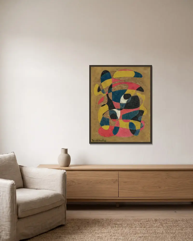 Komposition von Francis Picabia gerahmt an einer Wand