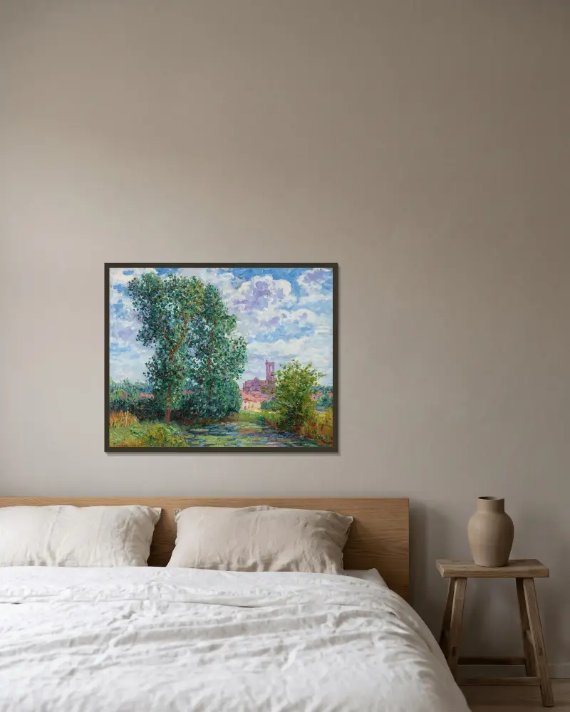 Soleffekt under oväder, Larchant av Francis Picabia inramad på en vägg