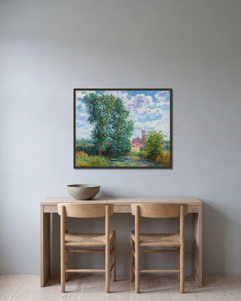 Soleffekt under oväder, Larchant av Francis Picabia inramad på en vägg