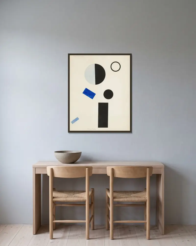Egouttoir av Francis Picabia inramad på en vägg