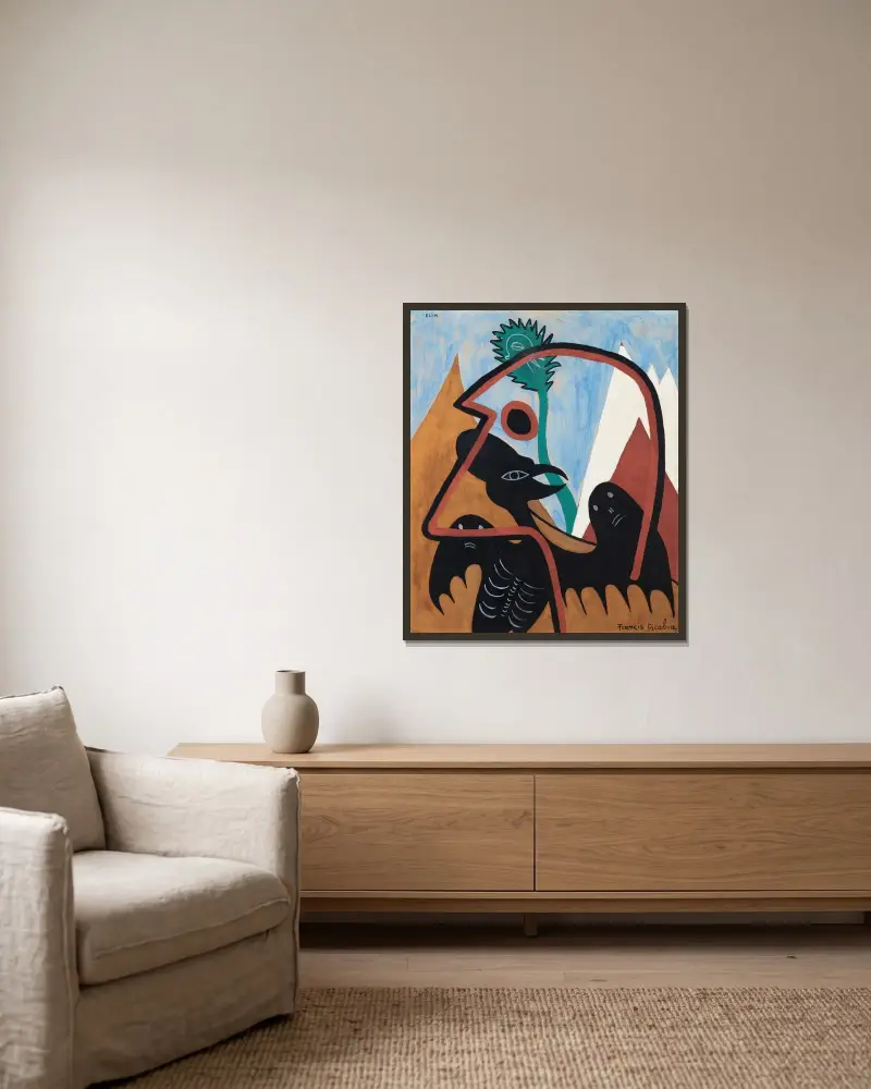 Elim av Francis Picabia inramad på en vägg