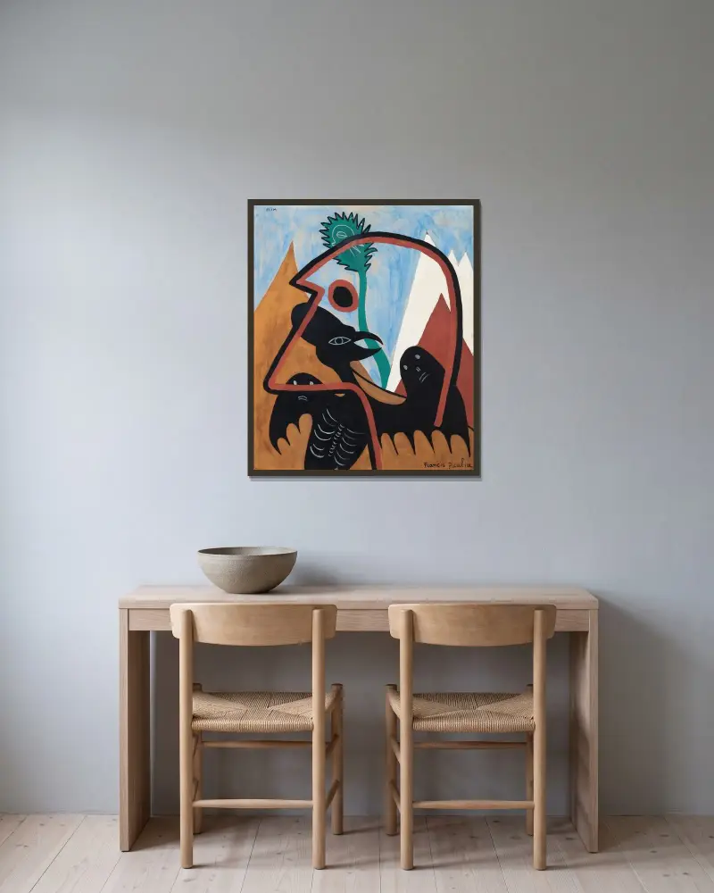 Elim av Francis Picabia inramad på en vägg