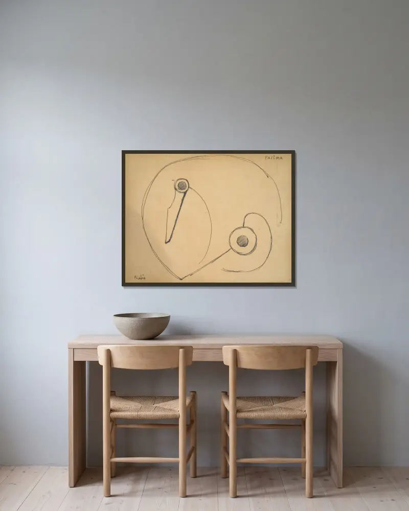 Fatima av Francis Picabia inramad på en vägg