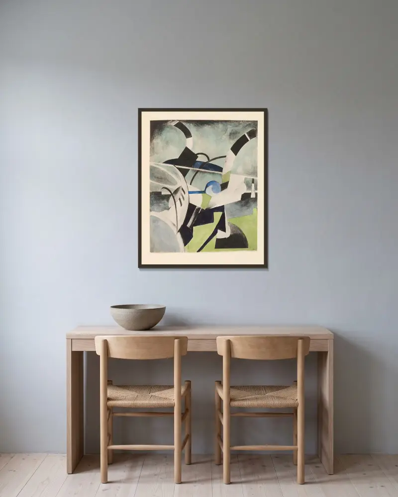 Force Comique av Francis Picabia inramad på en vägg