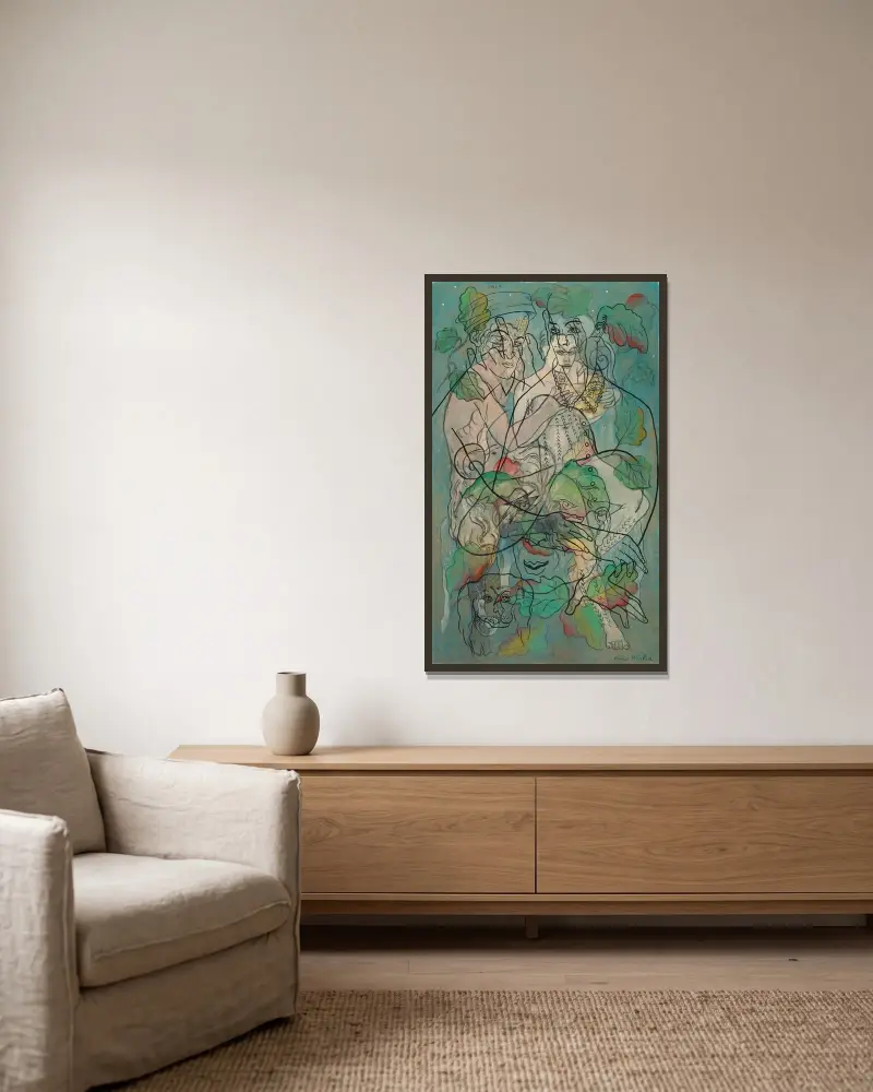Iris av Francis Picabia inramad på en vägg