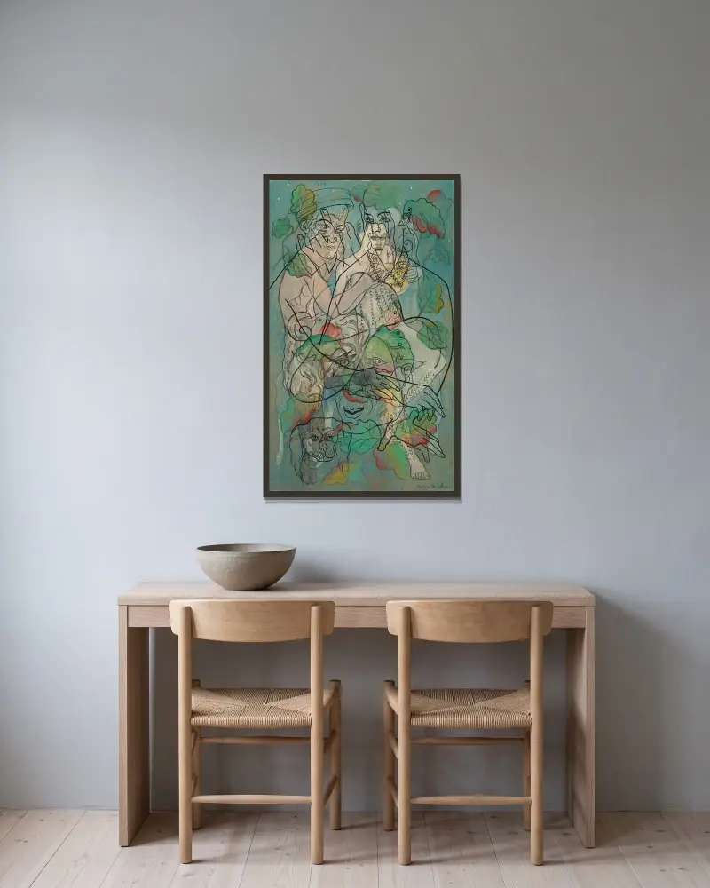 Iris av Francis Picabia inramad på en vägg