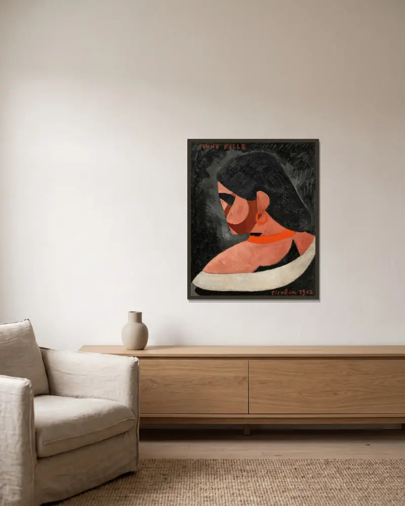 Ung flicka av Francis Picabia inramad på en vägg